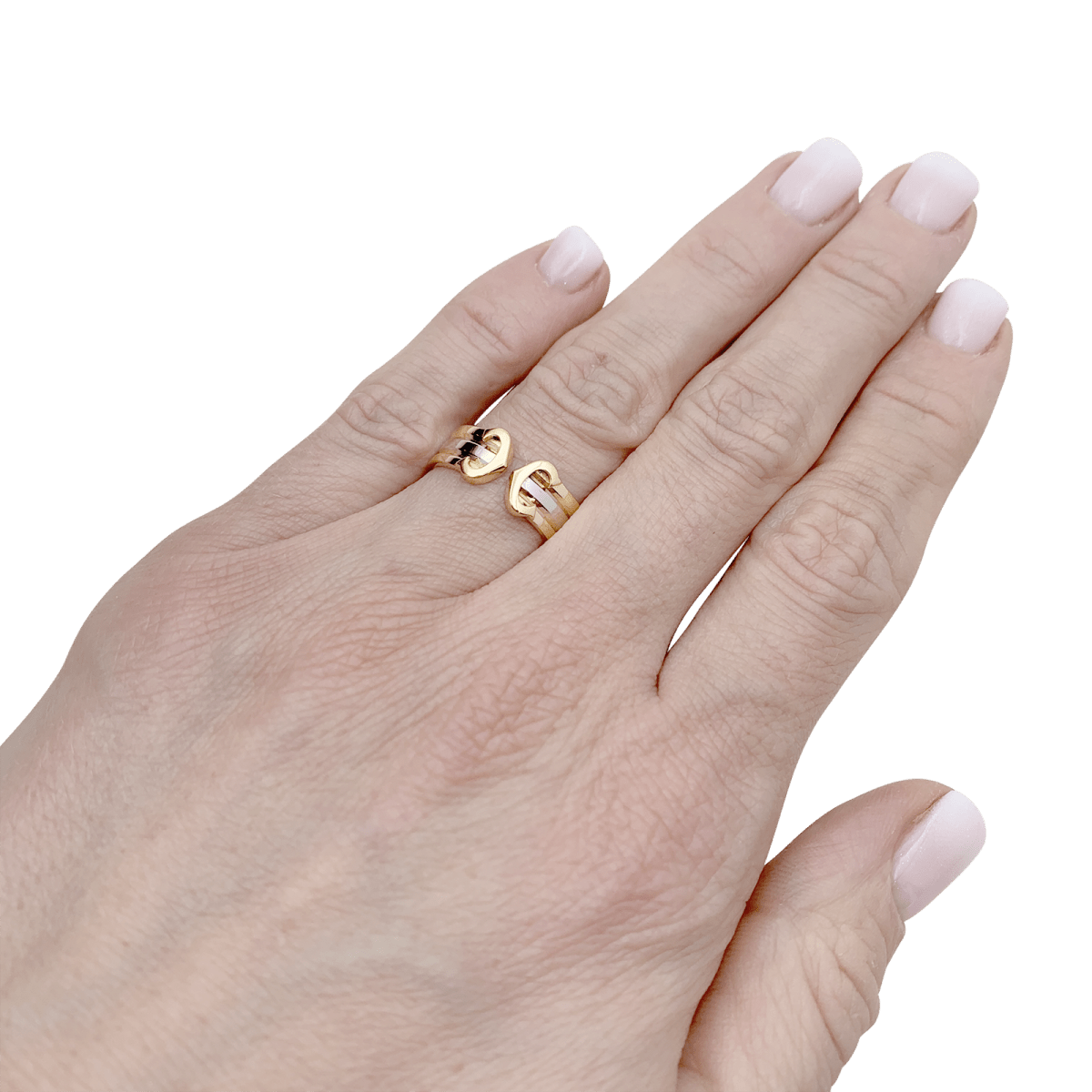 Bague CARTIER "Double C" en or jaune, or blanc et or rose - Castafiore