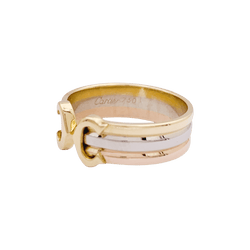 Bague CARTIER "Double C" en or jaune, or blanc et or rose - Castafiore