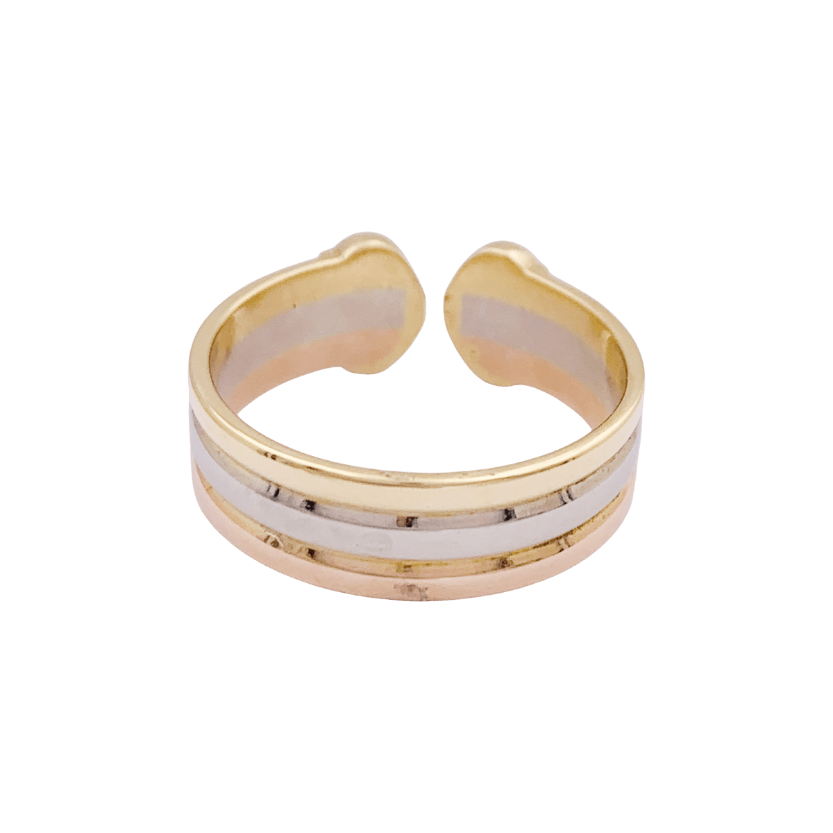 Bague CARTIER "Double C" en or jaune, or blanc et or rose - Castafiore