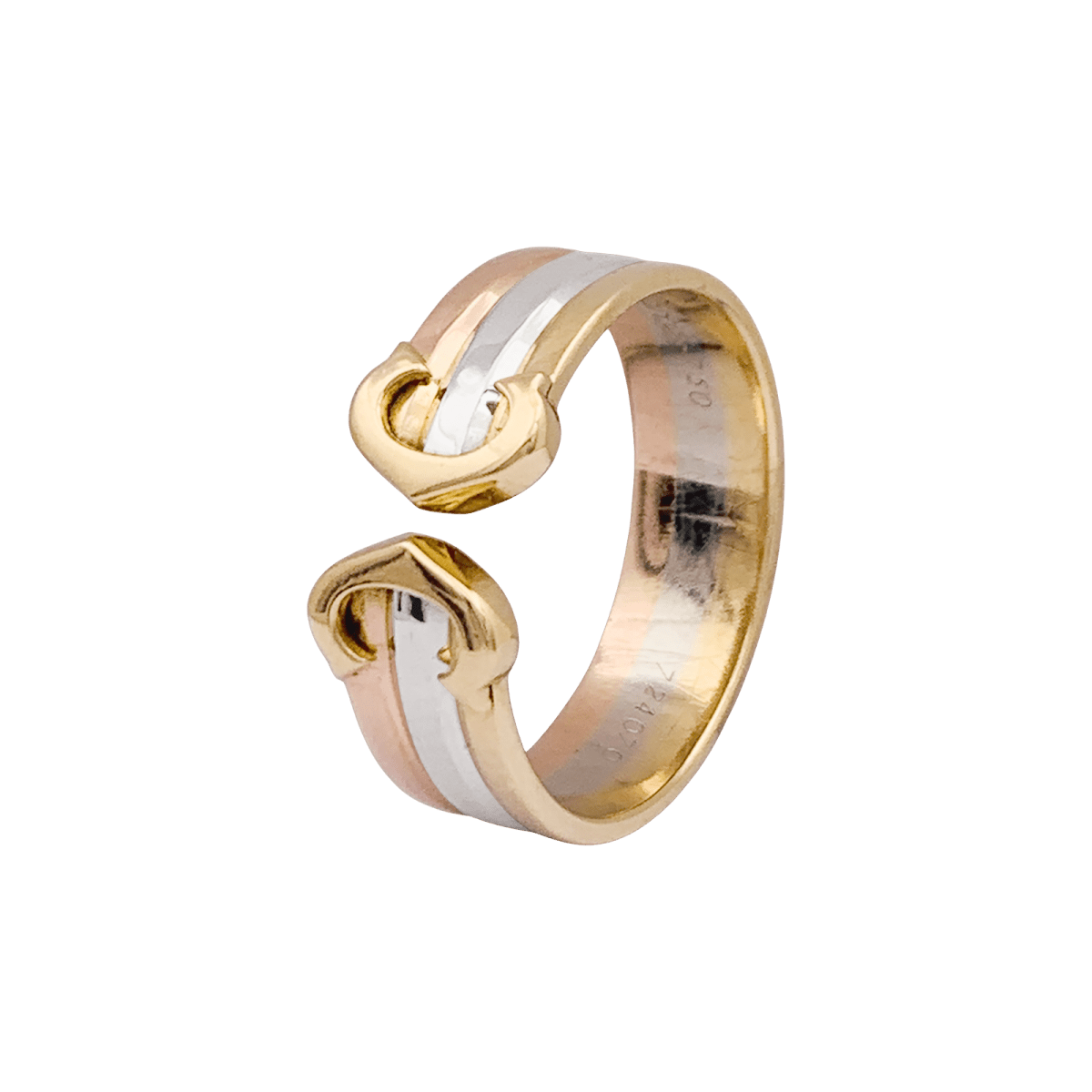 Bague CARTIER "Double C" en or jaune, or blanc et or rose - Castafiore