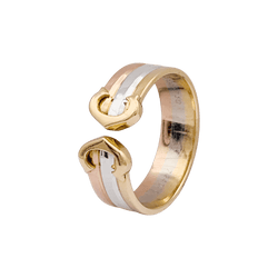 Bague CARTIER "Double C" en or jaune, or blanc et or rose - Castafiore