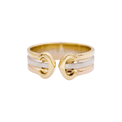 Bague CARTIER "Double C" en or jaune, or blanc et or rose - Castafiore