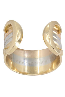 Bague CARTIER "Double C" en or jaune, or gris et or blanc - Castafiore