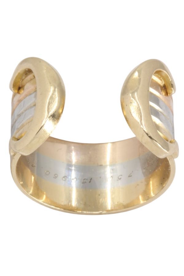 Bague CARTIER "Double C" en or jaune, or gris et or blanc - Castafiore
