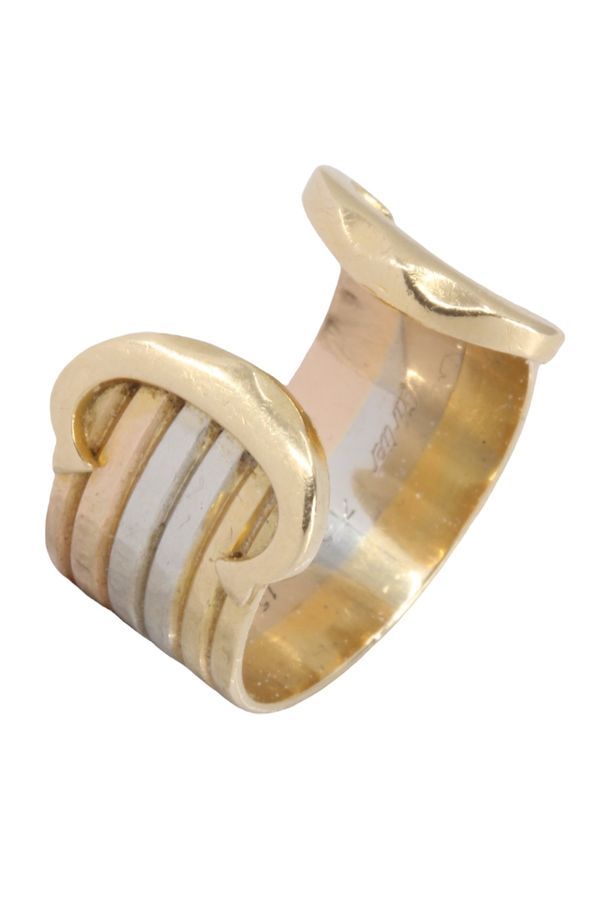 Bague CARTIER "Double C" en or jaune, or gris et or blanc - Castafiore