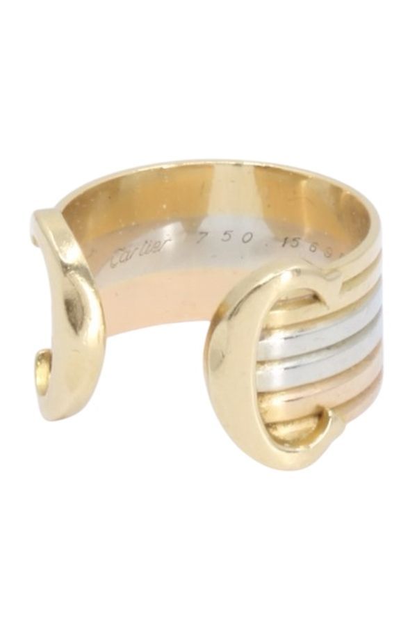 Bague CARTIER "Double C" en or jaune, or gris et or blanc - Castafiore