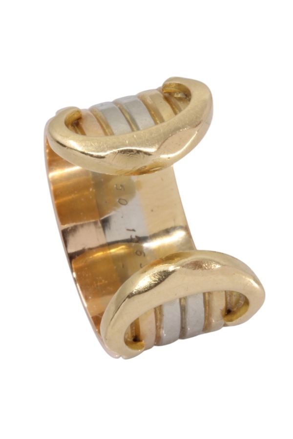 Bague CARTIER "Double C" en or jaune, or gris et or blanc - Castafiore