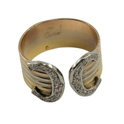 Bague CARTIER "Double C" trois ors et diamants - Castafiore