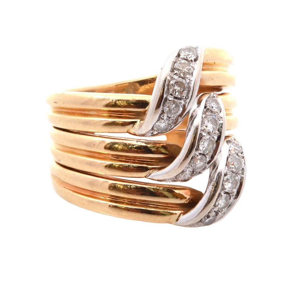 Bague CARTIER en or jaune, platine, et diamants - Castafiore