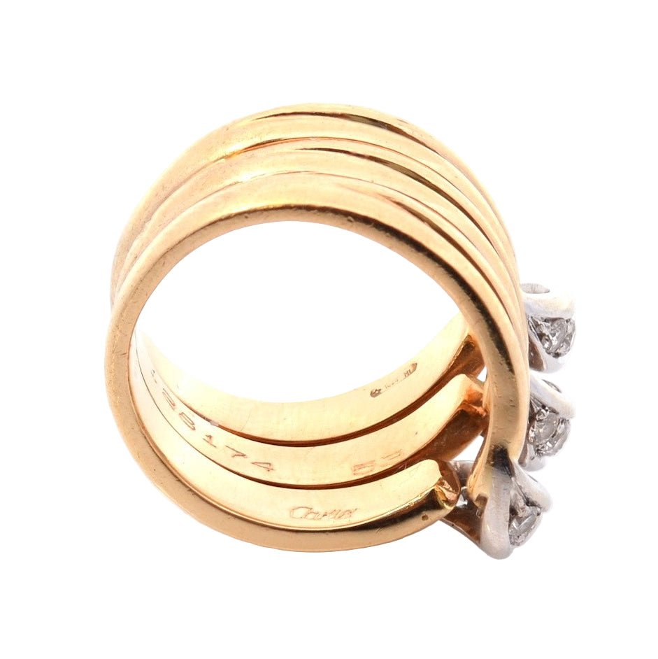Bague CARTIER en or jaune, platine, et diamants - Castafiore