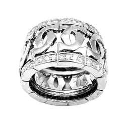 Bague CARTIER "Entrelacés" en or blanc et diamants - Castafiore