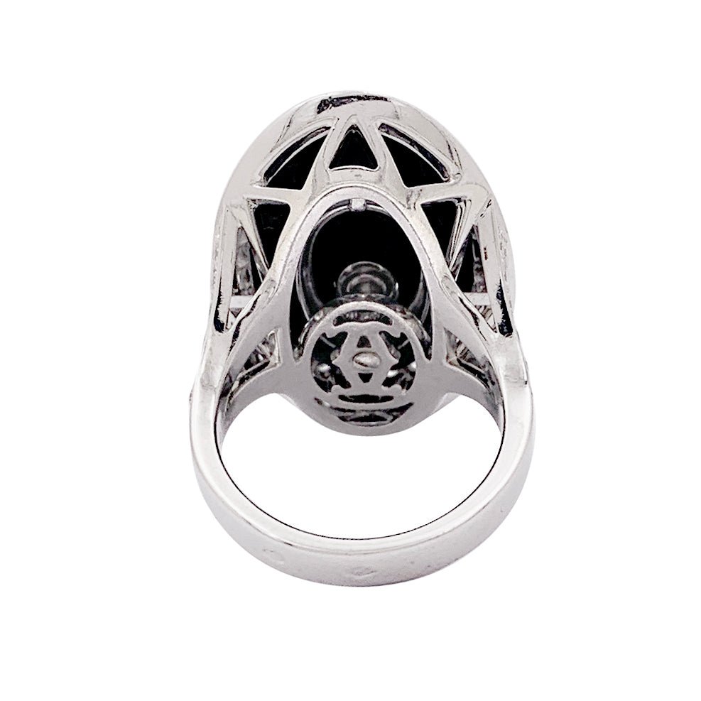 Bague CARTIER "Hypnose" en or blanc, diamant et céramique noire - Castafiore