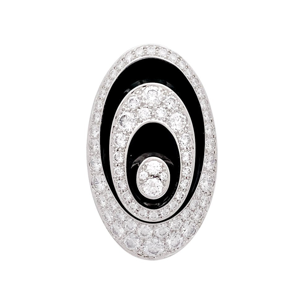 Bague CARTIER "Hypnose" en or blanc, diamant et céramique noire - Castafiore