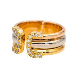 Cartier Ring C Yellow gold diamond