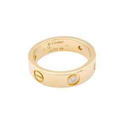 Bague Cartier, "Love 3 diamants", en or jaune et diamants. - Castafiore