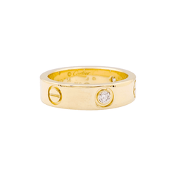 Bague Cartier, "Love 3 diamants", en or jaune et diamants. - Castafiore