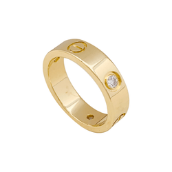 Bague Cartier, "Love 3 diamants", en or jaune et diamants. - Castafiore