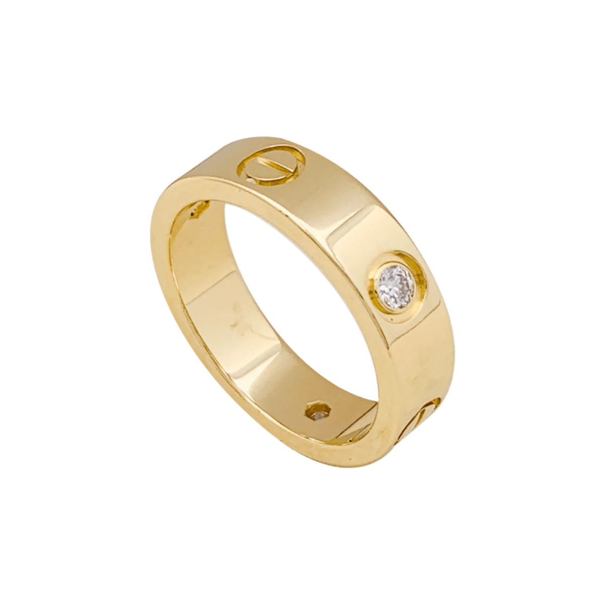 Bague Cartier, "Love 3 diamants", en or jaune et diamants. - Castafiore