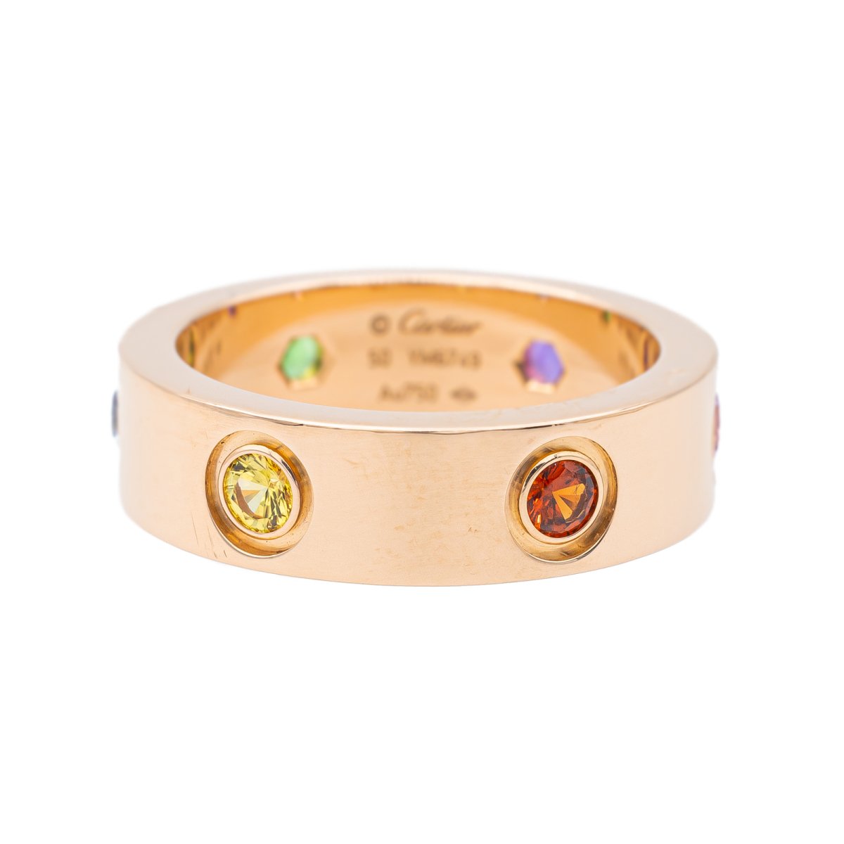 Bague CARTIER "Love" en or rose et saphir, grenat et améthyste - Castafiore