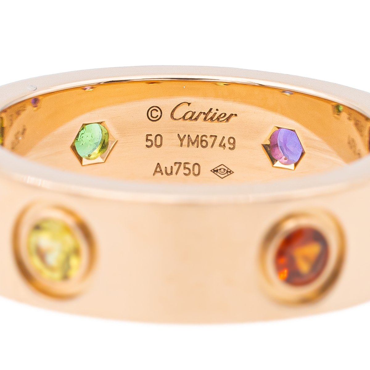 Bague CARTIER "Love" en or rose et saphir, grenat et améthyste - Castafiore