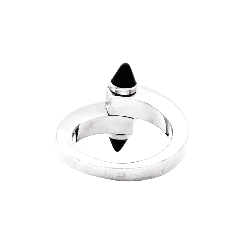 Bague CARTIER "Menottes" en or blanc et onyx - Castafiore