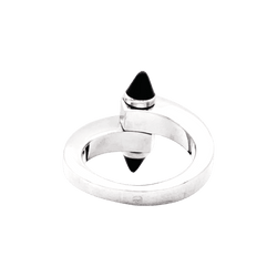 Bague CARTIER "Menottes" en or blanc et onyx - Castafiore