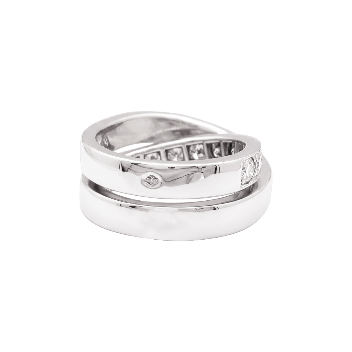 Bague CARTIER "Nouvelle vague" en or blanc et diamants - Castafiore