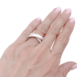 Bague CARTIER "Nouvelle vague" en or blanc et diamants - Castafiore