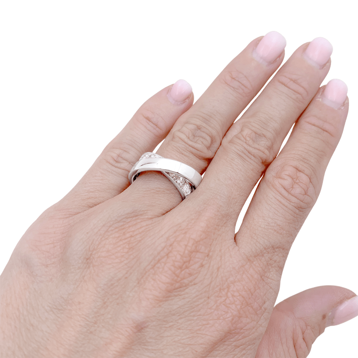 Bague CARTIER "Nouvelle vague" en or blanc et diamants - Castafiore