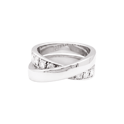 Bague CARTIER "Nouvelle vague" en or blanc et diamants - Castafiore