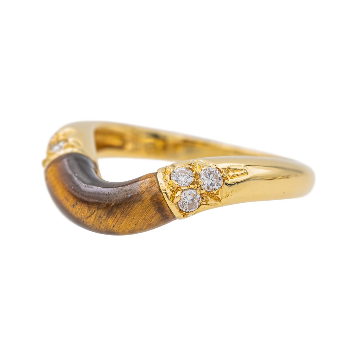 Bague Cartier Or Jaune Œil de tigre - Castafiore