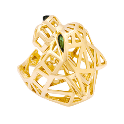 Bague CARTIER Panthère en or jaune tsavorites onyx - Castafiore