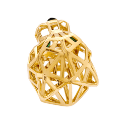 Bague CARTIER Panthère en or jaune tsavorites onyx - Castafiore