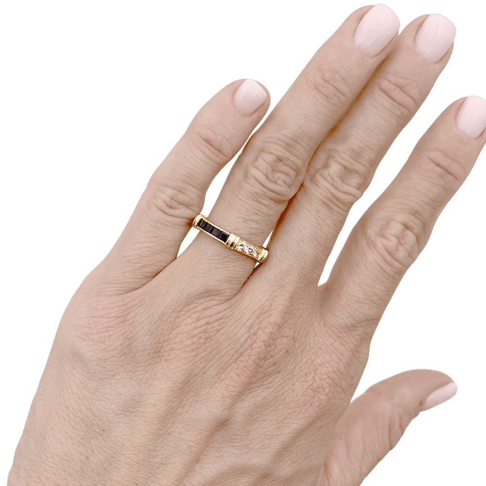 Ring Cartier, "Psychée", yellow gold, diamonds, sapphires.