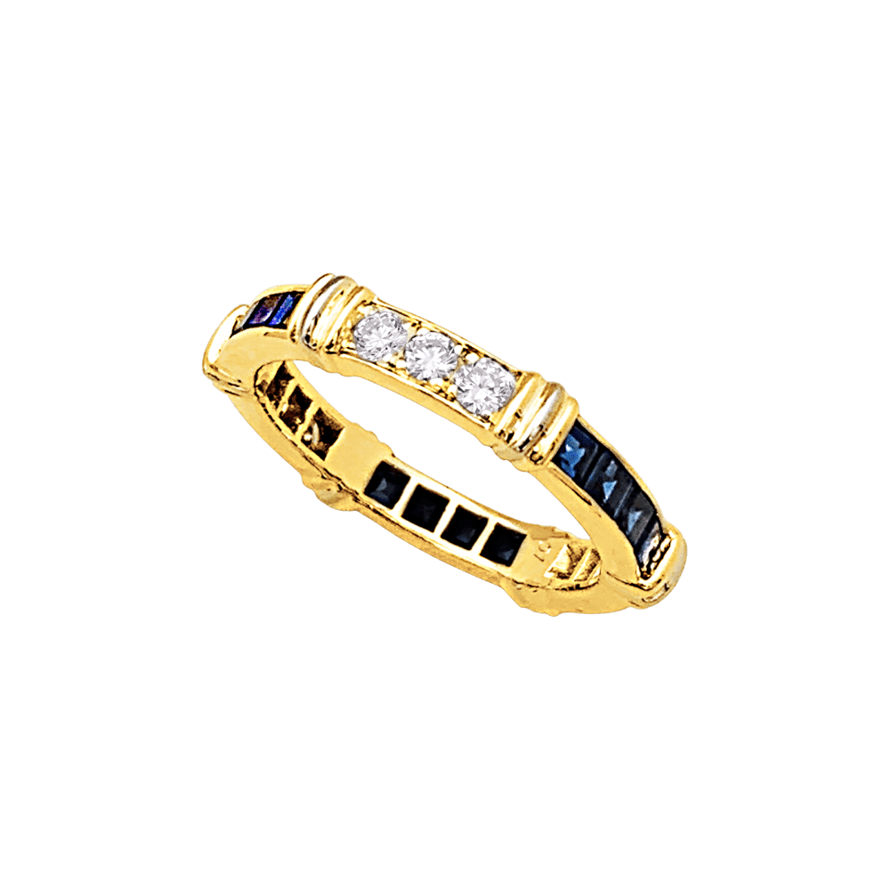 Ring Cartier, "Psychée", yellow gold, diamonds, sapphires.