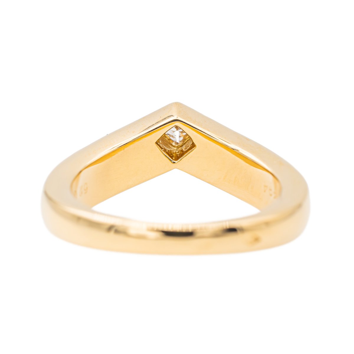 Bague CARTIER "Solitaire Triangle" en or jaune et diamant - Castafiore