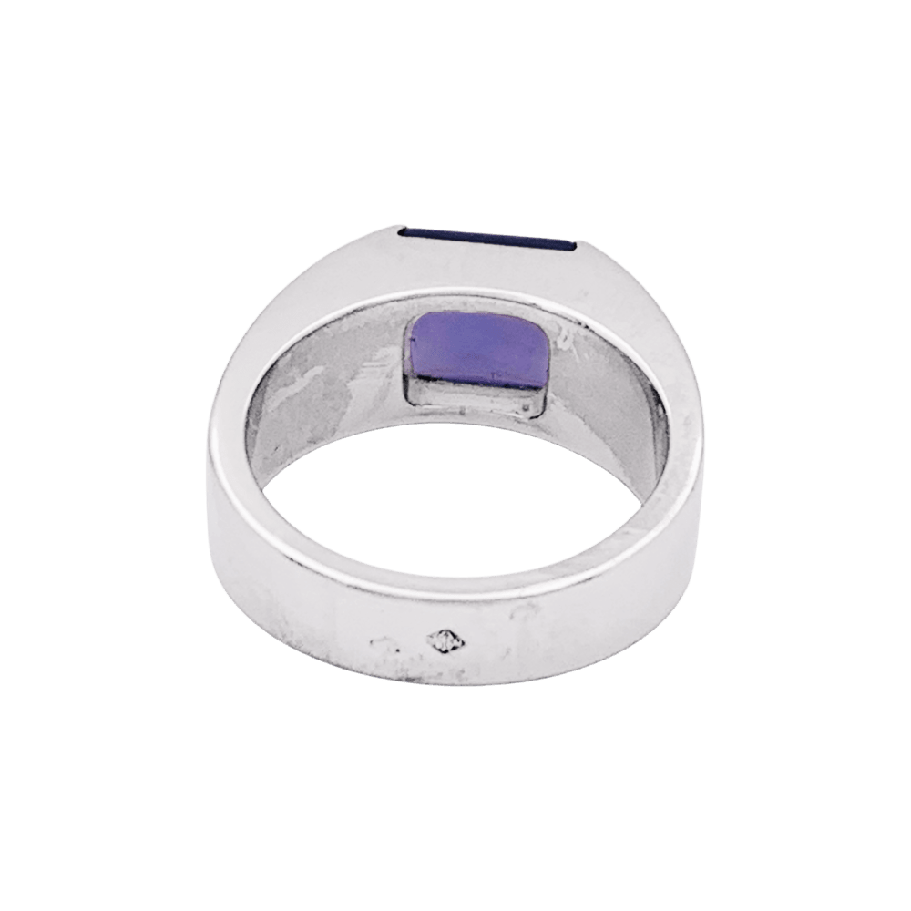 Bague CARTIER "Tank" en or blanc et calcédoine - Castafiore