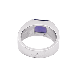 Bague CARTIER "Tank" en or blanc et calcédoine - Castafiore