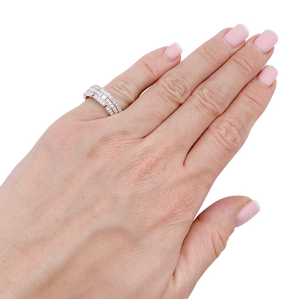Bague CARTIER "Tank Française" en or blanc et diamant - Castafiore