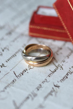 Bague Cartier Trinity 3 Ors Modèle Classique 5 Diamants Taille 49 - Castafiore