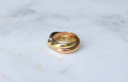 Bague Cartier Trinity 3 Ors Modèle Classique 5 Diamants Taille 49 - Castafiore