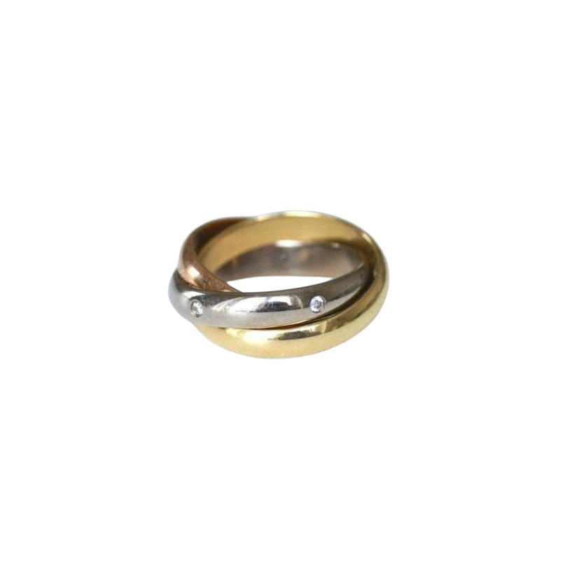 Bague Cartier Trinity 3 Ors Modèle Classique 5 Diamants Taille 49 - Castafiore