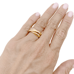 Bague CARTIER, "Trinity Constellation" en or rose jaune et blanc et diamants - Castafiore