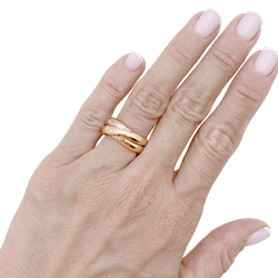 Bague CARTIER, "Trinity Constellation" en or rose jaune et blanc et diamants - Castafiore