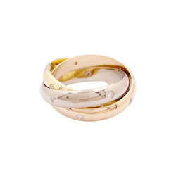 Bague CARTIER, "Trinity Constellation" en or rose jaune et blanc et diamants - Castafiore