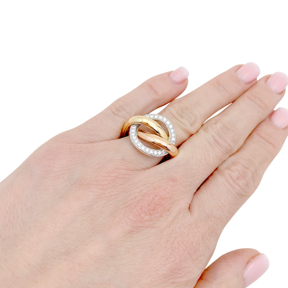 Bague CARTIER "Trinity Crash" trois ors et diamants - Castafiore