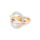 Bague CARTIER "Trinity Crash" trois ors et diamants - Castafiore