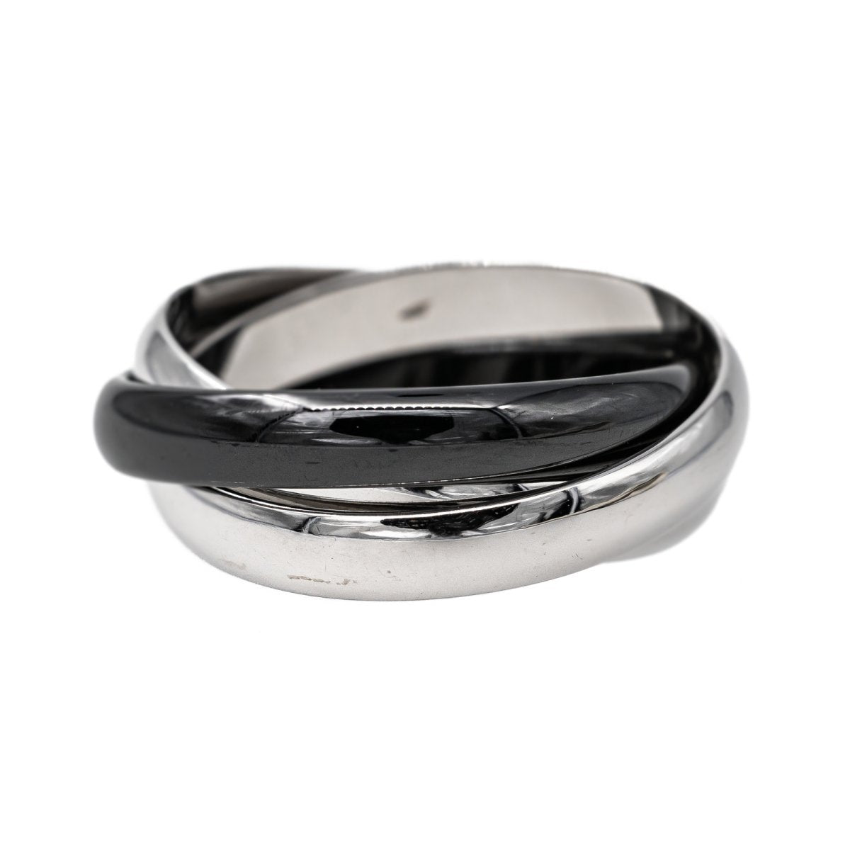 Bague CARTIER "Trinity" en or blanc et céramique noire - Castafiore