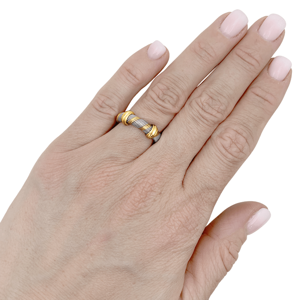 Ring Cartier, "Trinity", three gold tones and steel.
