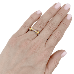 Ring Cartier, "Trinity", three gold tones and steel.